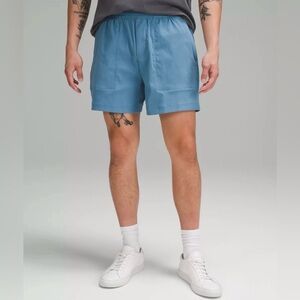 LULULEMON TDLT Blue Teal Bowline Shorts 5" Linerless Men's L